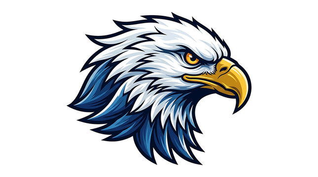 Eagle head illustration with sharp focus