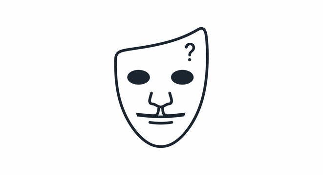 Theatrical Mask with Question Mark.