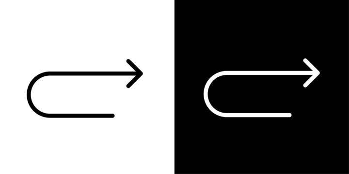 Return arrow icon in U-turn shape, for redirect, undo, and navigation apps