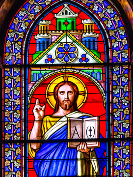 Jesus Christ Stained Glass Saint Germain des Pr&eacute;s Paris France
