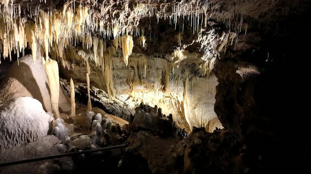 Stunning Stalactites and Stalagmites in Lake Cave Limestone Cavern, Margaret River Region, Western Australia