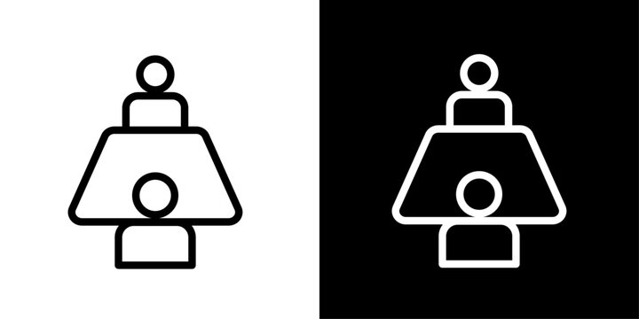 Leadership icon with mentor and podium, for management, coaching, and hierarchy apps
