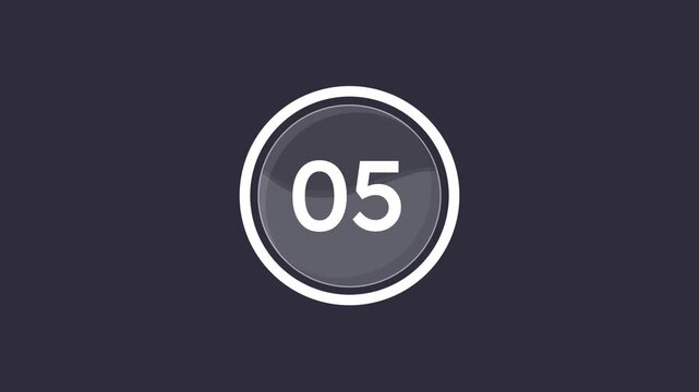 Corporate presentations animated countdown on dark background. Strategic meeting sessions circle progress bar isolated. Loading animation. Remaining time. HD video with alpha channel