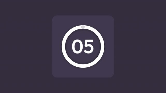 Online elearning test animated countdown on dark background. Virtual examinations deadline circle progress bar isolated. Loading animation. Remaining time. HD video with alpha channel