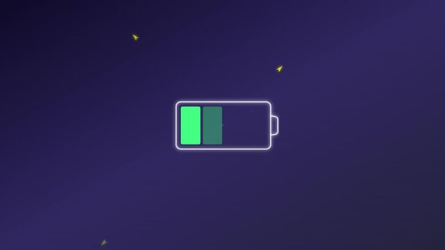 battery power charging icon with lime energy pulses