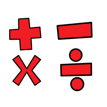 Red Math Symbols