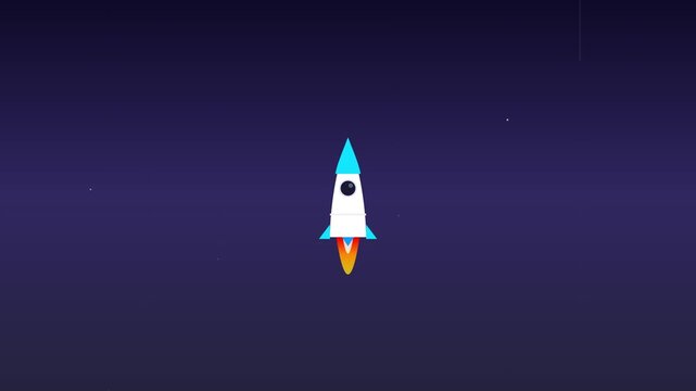 blasting rocket launch startup speed icon dark background