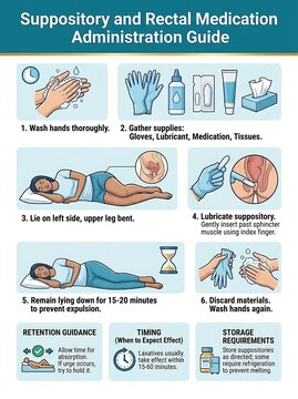 Medical guide for rectal suppository medication administration