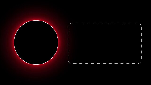 nice red one surcle photo frame with one rectangle shape in dark background template design 4k video template backgorund 16 to 9 retio
