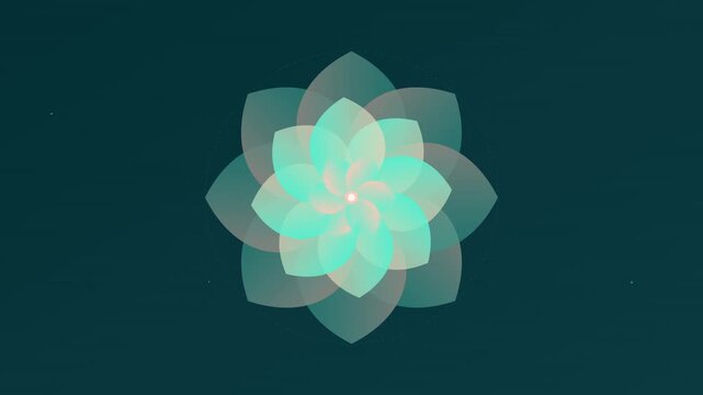 blooming abstract floral geometric center motion graphic