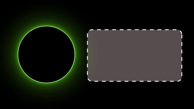 nice one surcle with boundary shape template background photo frame shape slieder in dark backgorund 4k vidoe