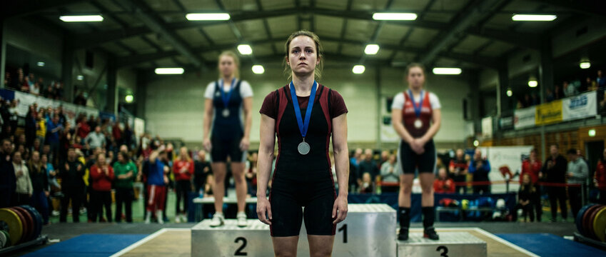 Athl&egrave;tes f&eacute;minines de l'halt&eacute;rophilie fi&egrave;res sur le podium des m&eacute;dailles