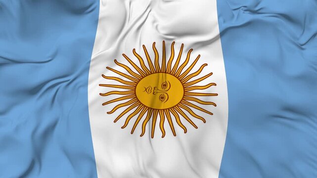 Argentina flag close-up animation seamless loop. 4K