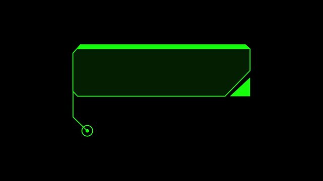 Green HUD callout box designs pulse with brilliant cyberpunk neon rays. Emergency system override messages gain massive impact inside this vector asset. The green HUD callout box glows.