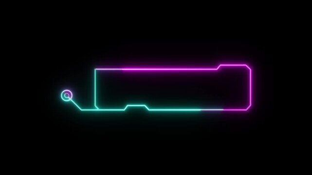 Neon callout box channels update dashboard metrics with magenta lines. System critical diagnostics gain high visibility using this hovering text asset. The neon callout box hovers.