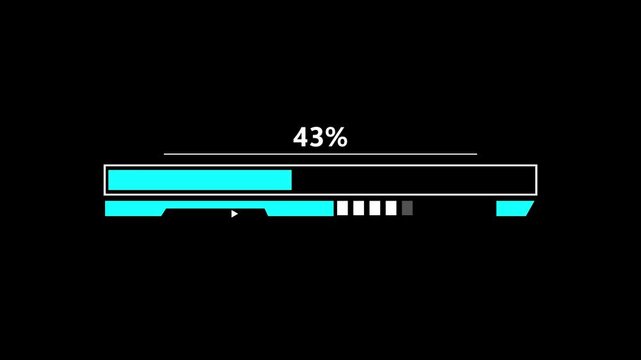 Futuristic progress bar lines track security data clearance variables. Intricate command panels gain high visual value from this cyberpunk tracker. The futuristic progress bar flows.