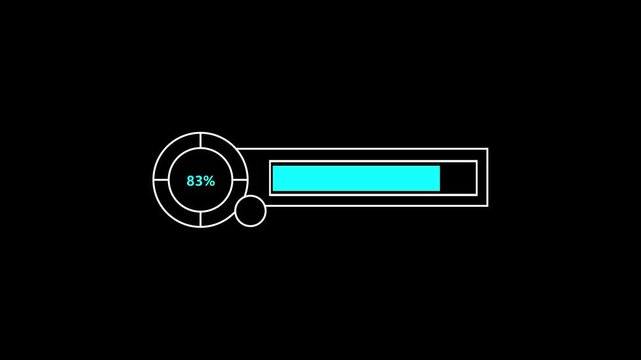 Modern progress bar indicators reach exactly fifty percent on screen. Clean application user interfaces leverage this balanced telemetry icon. The modern progress bar stays.