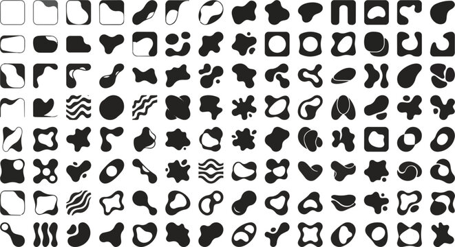 abstract masking element collection organic creative vector shape set