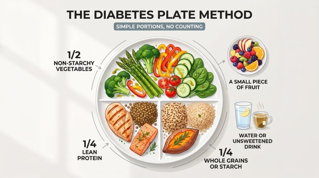 The diabetes plate method infographic