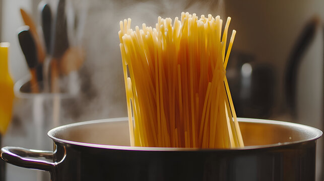 spaghetti in a glass jar