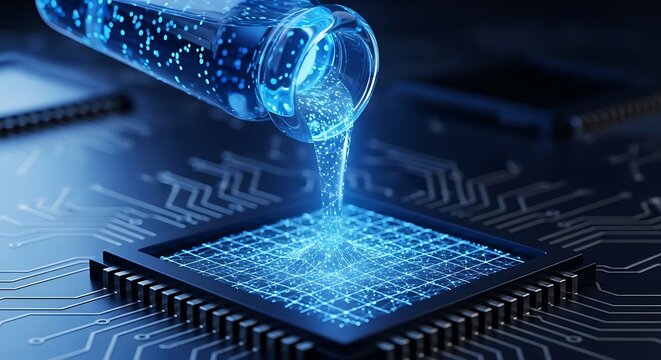 Liquid cooling applied to a computer processor. Digital chip cooling for high performance hardware.