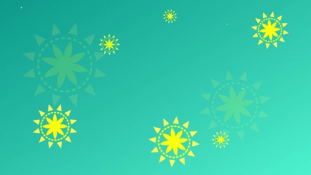 bright turquoise and lemon yellow spring festival background