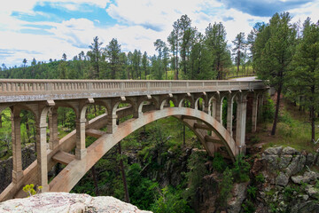 Fototapeta premium Beaver Creek Bridge at Wind Cave National Park, South Dakota