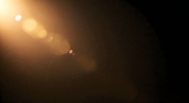 Golden light leaks and dust particles overlay for cinematic film effects and dramatic visuals