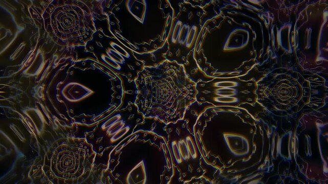 Colorful abstract pattern with swirling shapes and lines