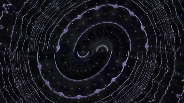 Spiral patterns in dark tones with flowing light effects