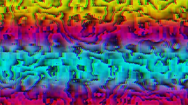 Colorful abstract digital art with bright patterns and textures
