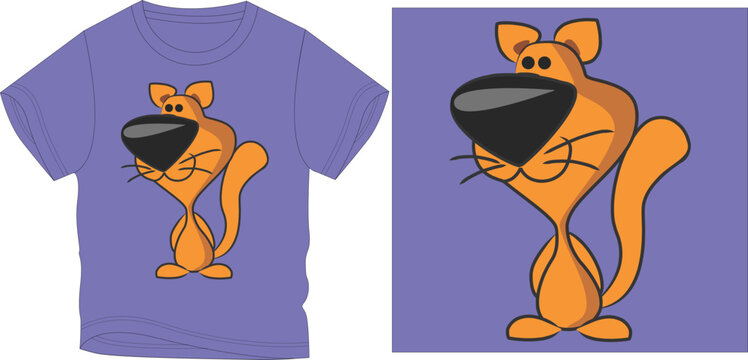  cute baby cat t-shirt graphic design vector illustration 
