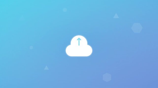 cloud computing storage icon with soft sky drifting
