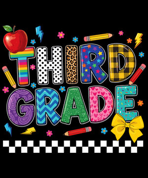 Third Grade Back To School Student Teacher Elementary