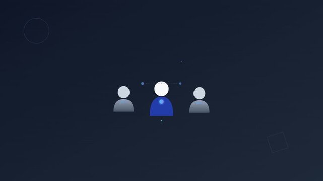 collaborative teamwork icon corporate motion vector background