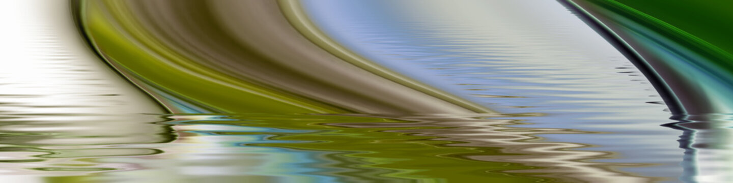 Colors blend in water at a local park during mid-morning