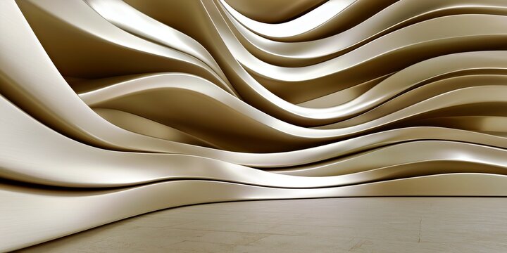 Layered Cream Sculptural Waves Abstract Background for Interior Decor and Wall Art.


