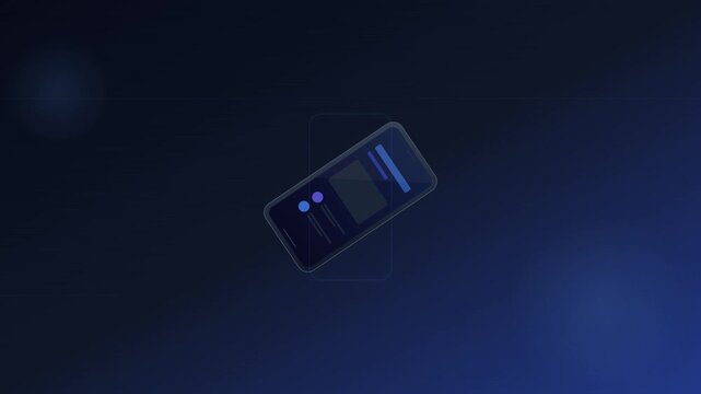corporate blue rotate phone video instructional animation clip
