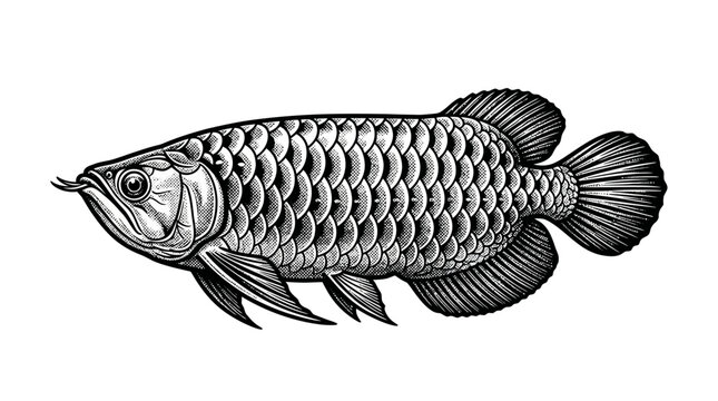 Detailed illustration of a silver fish.
