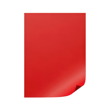 Red paper corner folded down showing slight bend