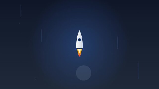 corporate rocket launch startup success animated motion background