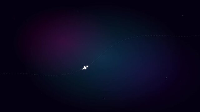 cosmic nebula style airplane space travel path