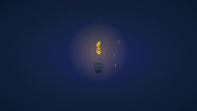 creative innovation light bulb idea spark motion graphic