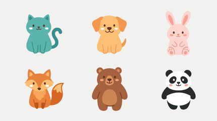 Fototapeta premium Cute cartoon animal collection