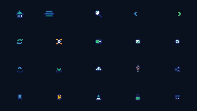 Minimalist UI interface icon set flat design