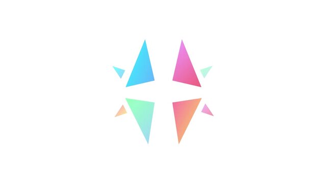 crystalline facets rotating to form perfect diamond icon