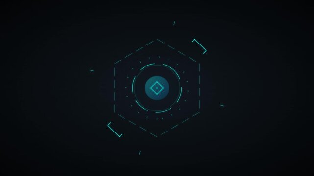 cyan and obsidian tech mandala geometric vector loop