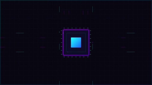 cyber circuitry central processor tech motion graphic