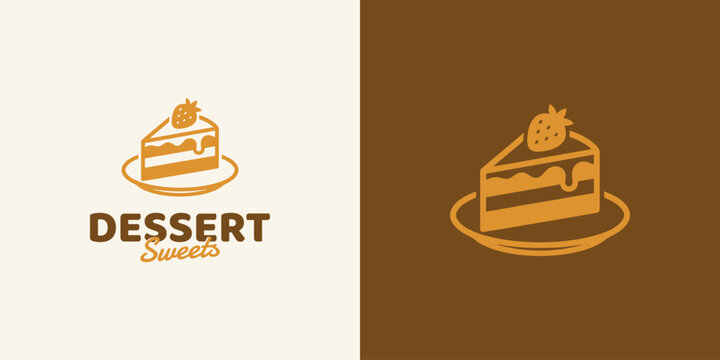Dessert vector logo design with a modern, simple, clean, and abstract style. Icons for businesses, bakeries, and personal branding.