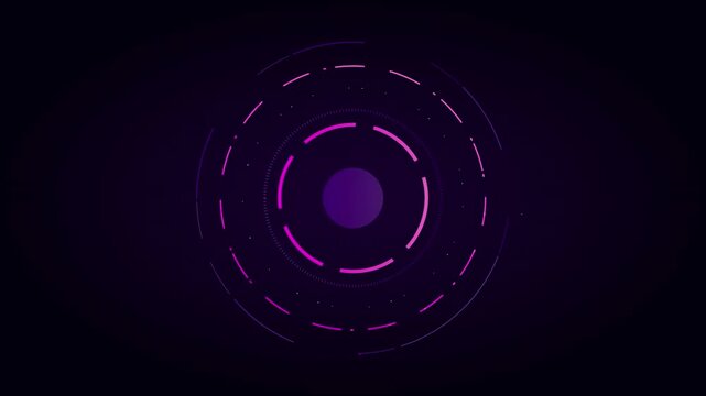 cyber electric purple rotating line vector graphics